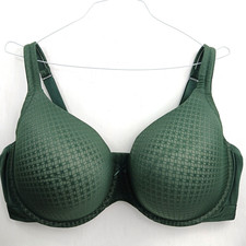 Lane Bryant Cacique Green T-Shirt Bra 44G Lightly Lined Underwire Mesh Lace
