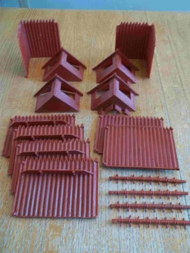 1960's MARX Fort Apache Playset red brown Fort parts