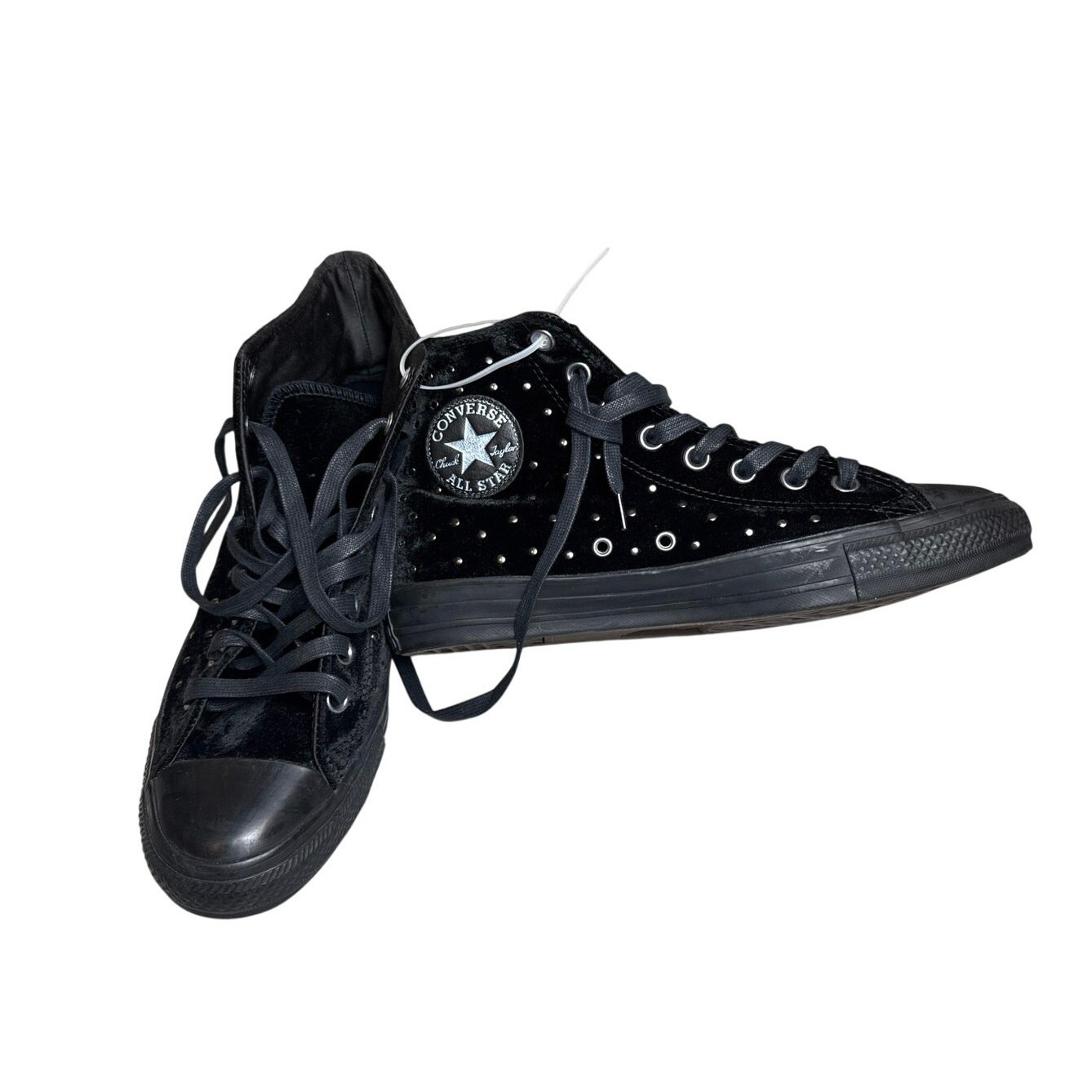 Converse Black Velvet Studded High Tops New, No Box Women’s 10  thumbnail 4