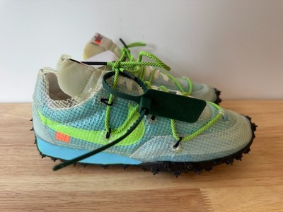 Nike Waffle Racer Off-White Vivid Sky Shoes CD8180-400 Women s Size 8.5 NWOB