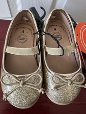  NEW  Golden Sparkly Baby Girl Shoes, Size 4