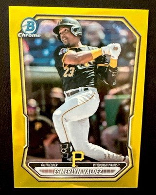 2026 Bowman #BCP-76- Esmerlyn Valdez Chrome Prospects Yellow Refractor #/75