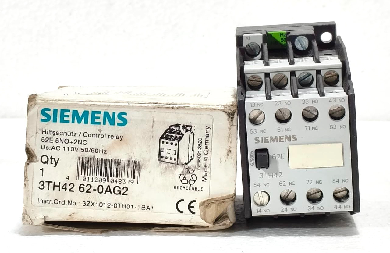 SIEMENS 3TH42 62-0AG2 CONTROL RELAY 110V 6NO+2NC NEW-OPEN BOX