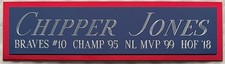 CHIPPER JONES BRAVES NAMEPLATE FOR AUTOGRAPHED Signed BAT-JERSEY-BASEBALL-PHOTO
