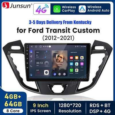 4+64G Carplay 9''Android15 For Ford Transit Custom 2012-2021 Car Stereo Radio GPS