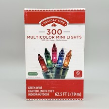 Holiday Time 300 Count Multi-Color Christmas Lights 62.5 FT Indoor Outdoor