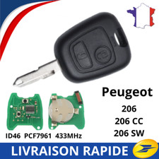Clé vierge à programmer avec transpondeur ID46 PCF7961 pour Peugeot 206 206CC