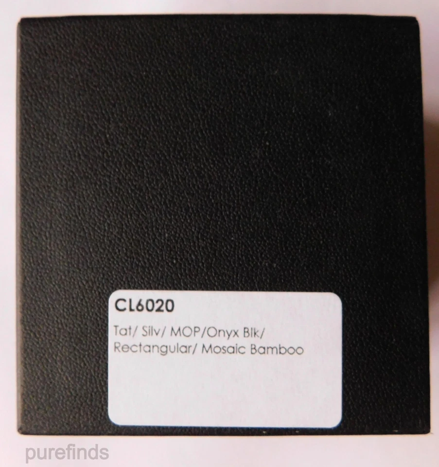 TATEOSSIAN LONDRES MOSAICO BAMBÚ ÓNIX MADREPERLA PLATA 925 GEMELOS NUEVOS EN CAJA Foto 3 de 4