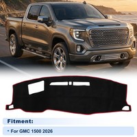 Dash Cover FüR GMC 1500 2026 HUD Anti-Rutsch/Staub Schwarz Rot Rand Poly
