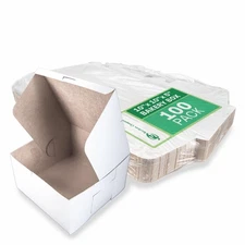 0977 White Non-Window Lock Corner Bakery Box, Recycable, Professional Clean C...