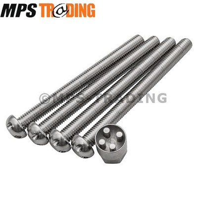 Land Rover Sicherheit manipulationssicher Schraubensatz 4 x M10 x 110 mm Bolzen und Schlüssel DA7333