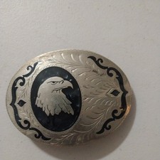 Western/Cowboy American Bald Eagle Oval Belt Buckle