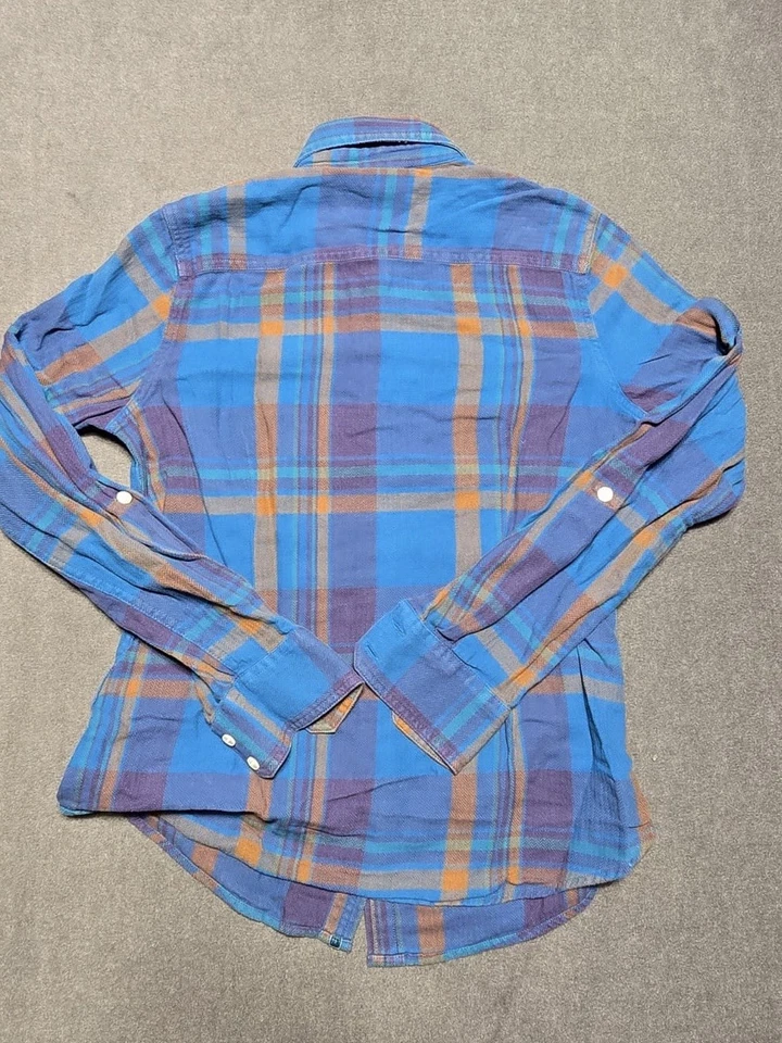 Camisa Lucky Brand Hombre Pequeña Azul California Calce Cuadros Manga Larga Abotonada Foto 4 de 4