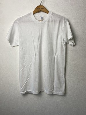S/M Vintage 90s Hanes Comfort Blend Plain White Blank Single Stitch T-Shirt