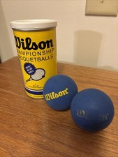 Vintage Wilson Championship Racquetballs in Metal Can Balls USA Blue USED