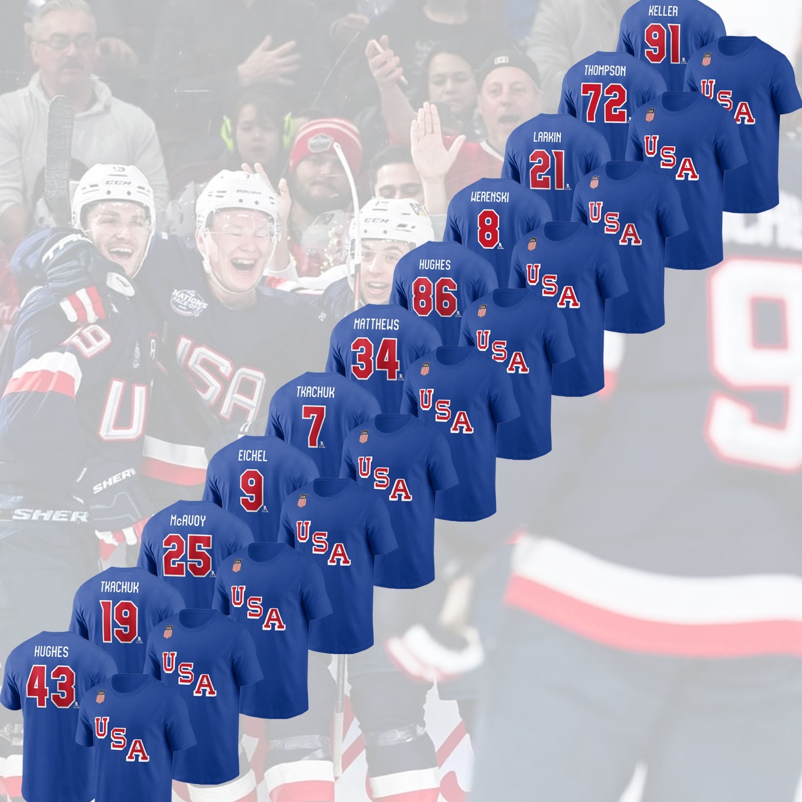 NEW HOT! Royal's USA Hockey 2026 Player Name & Number Fan Gifts