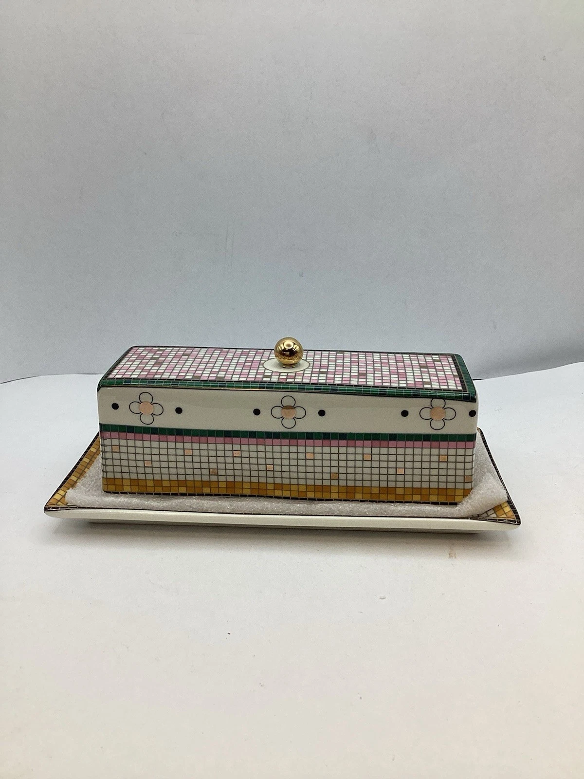 Anthropologie Butterfly Floral Butter Dish