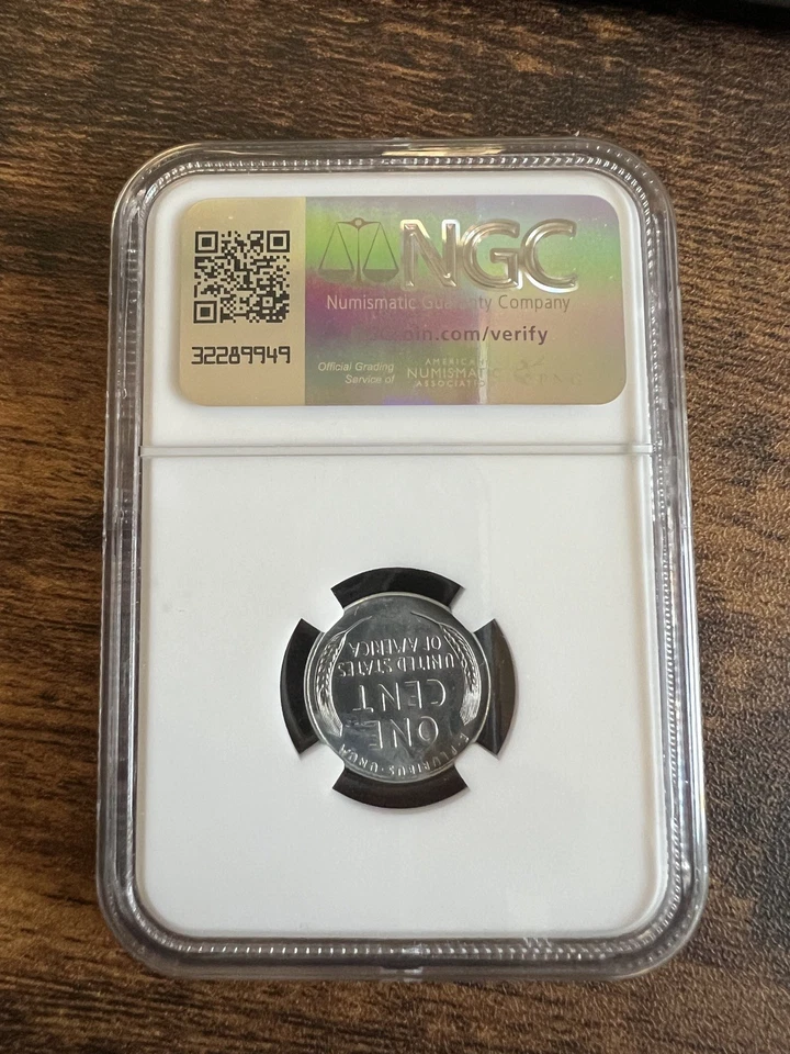 Bullion Plus 1943 1C NGC MS65 Lincoln Steel Wheat Cent Original Bag Fragment - Image 2 of 2