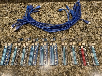PCI-E 1X to 16X GPU Riser Lot Spare Parts