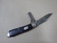 Antique STERLING /New York Knife Co Jack Knife Early 1900s Dark Walnut Handle