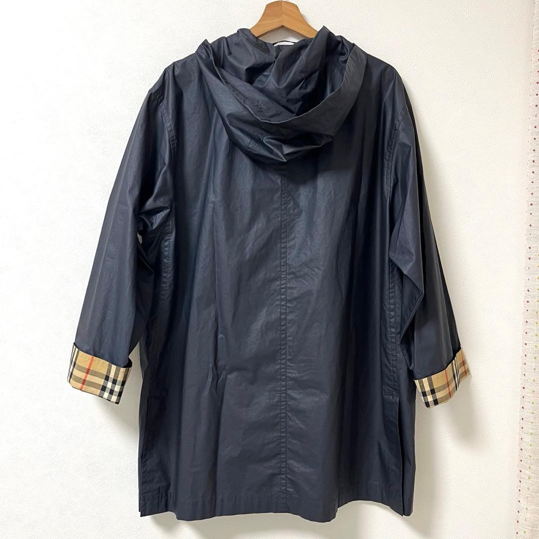 Burberry Nova Check Bal-Collar Coat With Hood Navy Size M For Women thumbnail 20