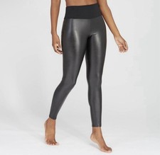 ASSETS by SPANX Women s Faux Leather Black Sleek Skinny Legging Size M