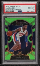2020-21 Select Concourse Neon Green Prizm /75 Saddiq Bey PSA 10 GEM MT Rookie RC