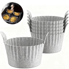 6 Pcs Air Fryer Baking Cups, Silicone Baking Pan, Muffin Cup Baking Cake Mold
