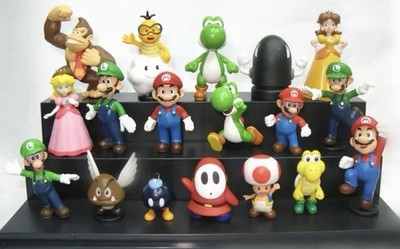 18 Pcs Set A Super Mario Bros Toy Figures Luigi Toad Yoshi Cake Toppers Party
