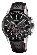 Festina Timeless Chronograph Leather Strap Black Dial F20561-4 100M Men's Watch
