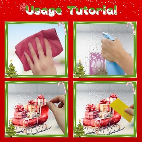 9 Sheets Christmas Window Stickers - Festive Holiday Lights, Christmas Lights