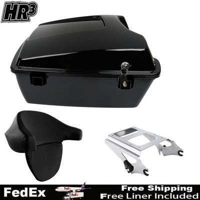 Chopped Pack Trunk & Backrest & Rack Fit For Harley Touring Road Glide 2009-2013