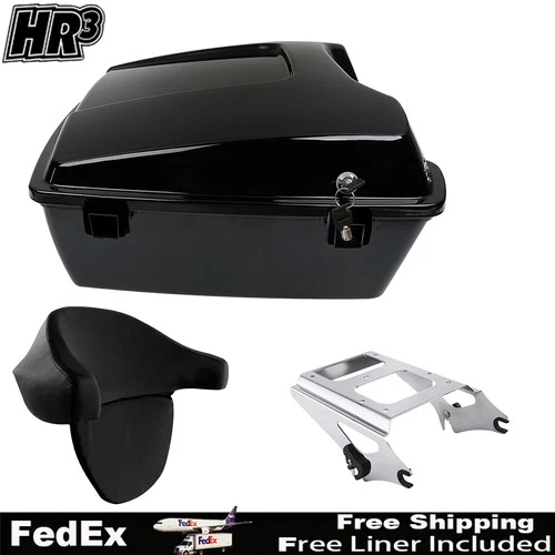 Chopped Pack Trunk & Backrest & Rack Fit For Harley Touring Road Glide 2009-2013