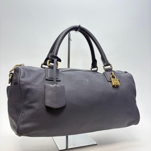LOEWE Amazona Leather Handbag Purple Vintage Authentic with Key