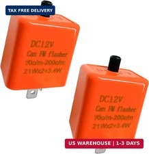 2 PCS 12V LED Flasher Relay, Adjustable 2-Pin Turn Signal Hazard Warning Hyper