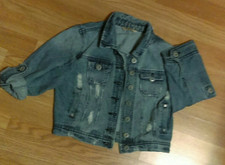 Highway Jeans Girls Distressed Blue Long Sleeve Denim Jean Jacket Size Medium M