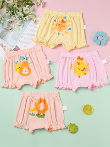 Copripannolini Bambina Stampa Plaid Pantaloncini Casual Confezione 4 Carini Bloomers Set - Foto 89 di 110