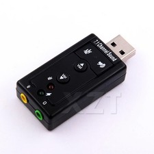 USB 2.0 External 7.1 Channel 3D Virtual Audio Sound Card Mic Adapter Laptop PC