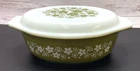 VINTAGE PYREX CASSEROLE DISH WITH LID SPRING BLOSSOM CRAZY DAISY 2.5 QT 045