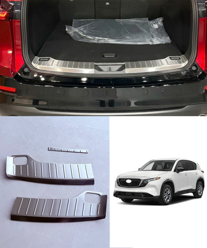 For Mazda CX-5 Accessories Silver Inner Rear Bumper Protector Scuff Guard 2026