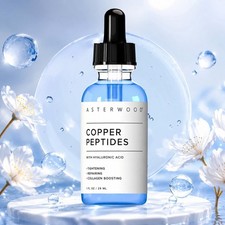 Asterwood Copper Peptides Face Serum, GHK-Cu Peptide & Hyaluronic Acid Blend