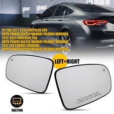 Driver Passenger Mirror Side Glass W Electric Heated For Dodge Charger