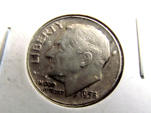 1958 D Dime "Roosevelt 90% Silver Dime" ,  Circulated  XF  wd1