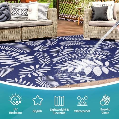 Outdoor Rug, Patio Rug, Plastic Straw Camping Rugs, Large Waterproof Area Rug - Picture 3 of 6