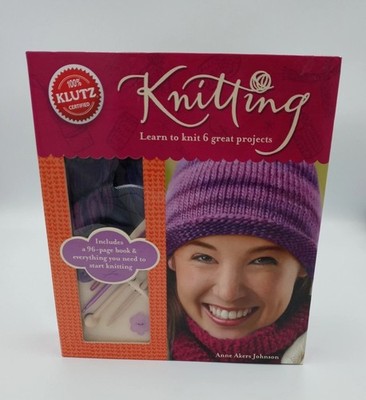 New Klutz Knitting Learn Knit Crochet Anne Akers Johnson Book Hat Scarf Sweater
