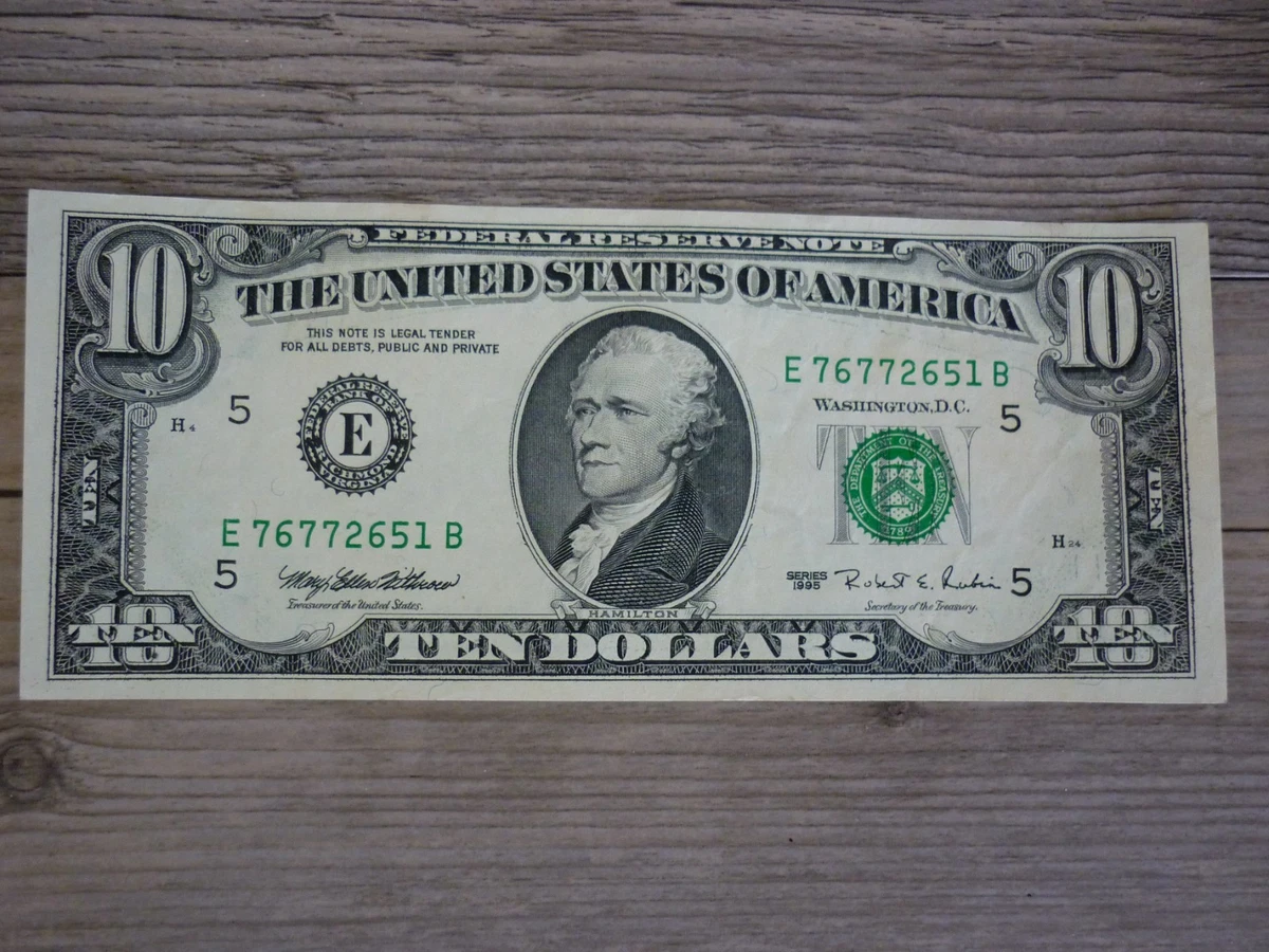 Las mejores ofertas en $10 1995 Billetes de baja denominación de