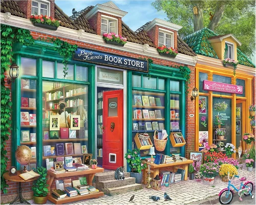 White Mountain 1000 Piece Jigsaw Puzzle Colorful Spring Day Puzzles with Large P