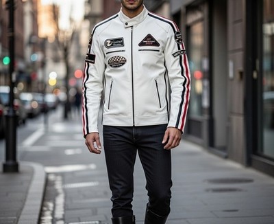 Jacke Motorradjacke Echtleder Herren Cafe Speed Race Vintage Custom