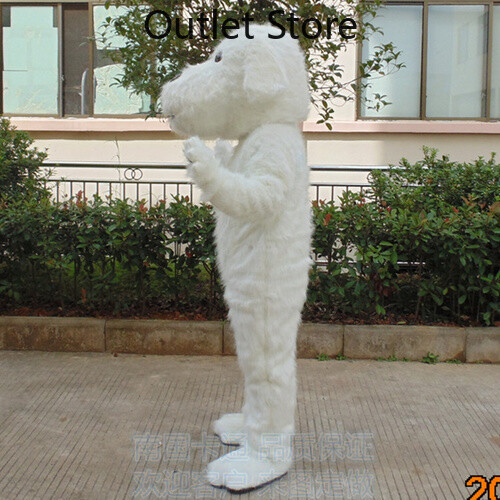 Halloween Cartoon White Dog Cosplay Mascot Costume Party Xmas Outfit Carnival - Picture 2 of 6