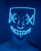 Deiters KostüMzubehöR LED Maske Anonym Karneval Halloween Blau/Schwarz NEU